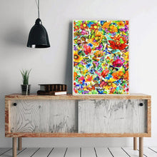 Lade das Bild in den Galerie-Viewer, Bunte Blume Schmetterling - voller runder Diamant - 40x30cm
