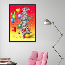 Lade das Bild in den Galerie-Viewer, Elefant - voller runder Diamant - 30x40cm
