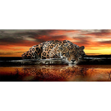 Lade das Bild in den Galerie-Viewer, Tiger - voller runder Diamant - 90x45cm

