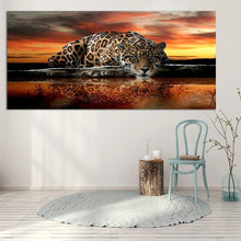 Lade das Bild in den Galerie-Viewer, Tiger - voller runder Diamant - 90x45cm
