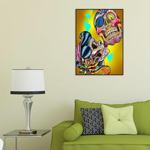 Lade das Bild in den Galerie-Viewer, Blumen Schädel - voller runder Diamant - 30x40cm

