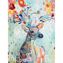 Lade das Bild in den Galerie-Viewer, Bunte Hirsch - voller runder Diamant - 40x30cm
