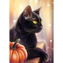Lade das Bild in den Galerie-Viewer, Schwarze Katze - voller runder Diamant - 30x40cm
