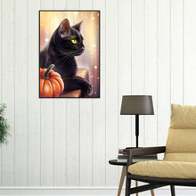 Lade das Bild in den Galerie-Viewer, Schwarze Katze - voller runder Diamant - 30x40cm
