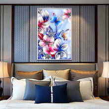 Lade das Bild in den Galerie-Viewer, Blumenschmetterling - voller runder Diamant - 40x30cm
