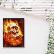 Lade das Bild in den Galerie-Viewer, Feuerschädel - voller runder Diamant - 30x40cm
