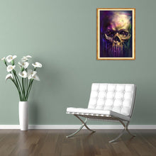 Lade das Bild in den Galerie-Viewer, Fearful Schädel - voller runder Diamant - 30x40cm
