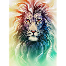 Lade das Bild in den Galerie-Viewer, Bunte Löwe - voller runder Diamant - 30x40cm
