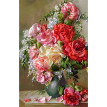 Lade das Bild in den Galerie-Viewer, Blume - volle Runde Diamant-Malerei - 60x40cm
