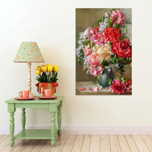 Lade das Bild in den Galerie-Viewer, Blume - volle Runde Diamant-Malerei - 60x40cm
