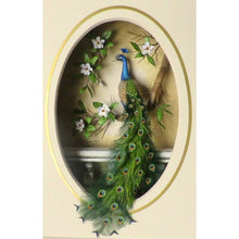 Lade das Bild in den Galerie-Viewer, Pfau - voller runder Diamant - 60x40cm
