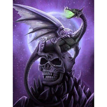 Lade das Bild in den Galerie-Viewer, Böse Schädel Drachen - voller Diamant-Malerei - 30x40cm
