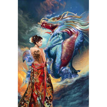 Lade das Bild in den Galerie-Viewer, Beauty-Drachen - voller runder Diamant - 40x30cm
