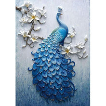 Lade das Bild in den Galerie-Viewer, Blaue Pfau - voller runder Diamant - 30x40cm
