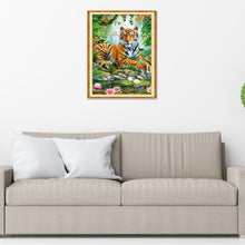 Lade das Bild in den Galerie-Viewer, Waldtiger - voller runder Diamant - 40x30cm
