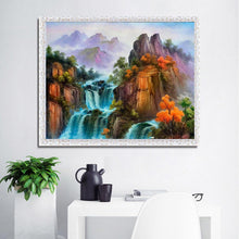 Lade das Bild in den Galerie-Viewer, Landschaft - voller runder Diamant - 40x30cm
