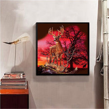 Lade das Bild in den Galerie-Viewer, Hirsch - voller runder Diamant - 30x30cm

