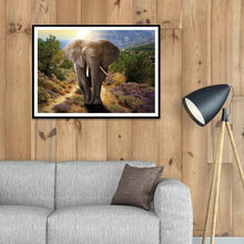 Lade das Bild in den Galerie-Viewer, Elefant - voller runder Diamant - 40x30cm
