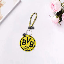 Lade das Bild in den Galerie-Viewer, 1pcs Fußball Borussia Dortmund doppelseitig DIY Bastel Schlüsselanhänger
