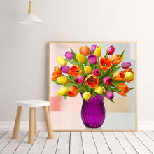 Lade das Bild in den Galerie-Viewer, Blumen - voller runder Diamant - 30x30cm
