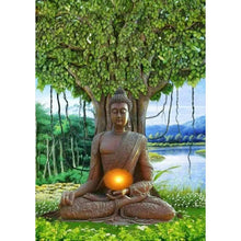 Lade das Bild in den Galerie-Viewer, Buddha-Statue - voller runder Diamant - 30x40cm
