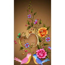 Lade das Bild in den Galerie-Viewer, Blumenschmetterling - voller runder Diamant - 30x48cm
