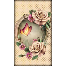 Lade das Bild in den Galerie-Viewer, Blumenschmetterling - voller runder Diamant - 30x35cm
