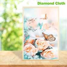 Lade das Bild in den Galerie-Viewer, Blumenschmetterling - voller runder Diamant - 30x37cm
