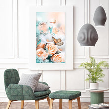 Lade das Bild in den Galerie-Viewer, Blumenschmetterling - voller runder Diamant - 30x37cm
