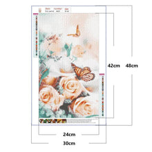 Lade das Bild in den Galerie-Viewer, Blumenschmetterling - voller runder Diamant - 30x37cm
