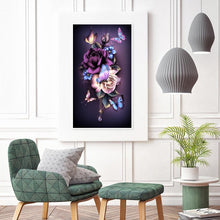 Lade das Bild in den Galerie-Viewer, Blumenschmetterling - voller runder Diamant - 30x48cm
