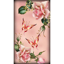Lade das Bild in den Galerie-Viewer, Blumenschmetterling - voller runder Diamant - 30x48cm
