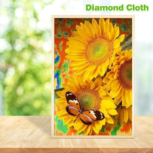 Lade das Bild in den Galerie-Viewer, Blumenschmetterling - voller runder Diamant - 30x35cm
