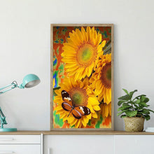 Lade das Bild in den Galerie-Viewer, Blumenschmetterling - voller runder Diamant - 30x35cm
