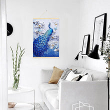 Lade das Bild in den Galerie-Viewer, Hängende Pfau - voller runder Diamant - 40x60cm
