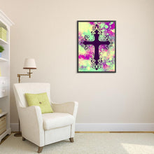 Lade das Bild in den Galerie-Viewer, Kreuz - voller runder Diamant - 30x40cm
