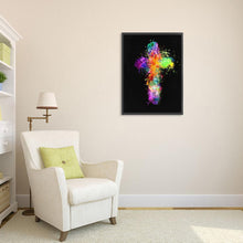Lade das Bild in den Galerie-Viewer, Kreuz - voller runder Diamant - 30x40cm
