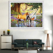 Lade das Bild in den Galerie-Viewer, Pferd - voller runder Diamant - 40x30cm
