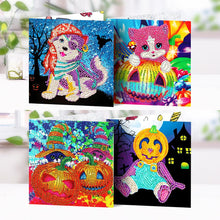 Lade das Bild in den Galerie-Viewer, 4pcs/Set-Halloween-Diamond Grußkarten
