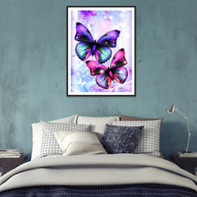 Lade das Bild in den Galerie-Viewer, Schmetterling - voller runder Diamant - 30x40cm
