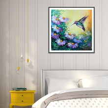 Lade das Bild in den Galerie-Viewer, Blumen Vogel - voller runder Diamant - 30x30cm
