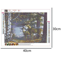 Lade das Bild in den Galerie-Viewer, Hirsch Natur - voller runder Diamant - 40x30cm
