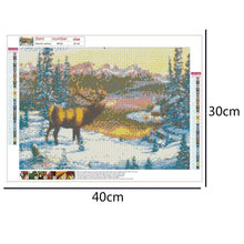 Lade das Bild in den Galerie-Viewer, Hirsch Natur - voller runder Diamant - 40x30cm
