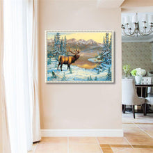 Lade das Bild in den Galerie-Viewer, Hirsch Natur - voller runder Diamant - 40x30cm
