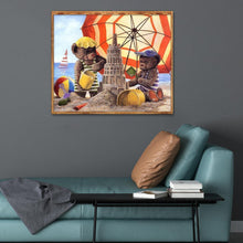 Lade das Bild in den Galerie-Viewer, Bär - voller runder Diamant - 35x30cm
