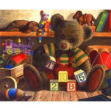 Lade das Bild in den Galerie-Viewer, Bär - voller runder Diamant - 35x30cm
