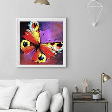 Lade das Bild in den Galerie-Viewer, Schmetterling - voller runder Diamant - 30x30cm
