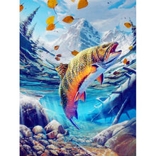 Lade das Bild in den Galerie-Viewer, Fisch - voller runder Diamant - 30x40cm
