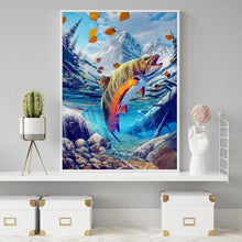 Lade das Bild in den Galerie-Viewer, Fisch - voller runder Diamant - 30x40cm
