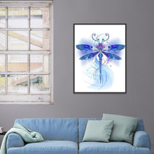Lade das Bild in den Galerie-Viewer, Libelle - voller runder Diamant - 30x40cm
